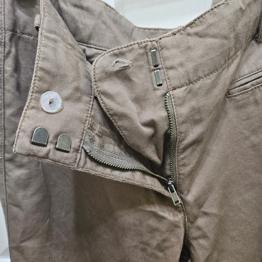 Ann Taylor LOFT‎ Marisa Fit Women's Brown Linen Blend Casual Pants Size 8